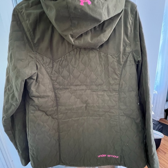 Under Armour Olive Utility Jacket with Pink Lining - Picture 2 of 6